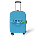 Sky blue cartoon monster suitcase cover with durable stretch fabric and 3D graphic print - Size S (18-20 Inch) / Sky Blue Monster (XT_BQ06)