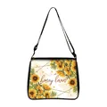 Black sunflower tote bag featuring honey lovin print and adjustable strap for women - Sweet Sunflower Style (10)