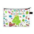 Foldable cosmetic bag with Happy Birthday theme and cartoon patterns for 4th birthday - Number 4 (04)