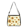 Sunflower and bee print tote bag with adjustable black shoulder strap and zipper - Pastoral Sunflower Style (14)
