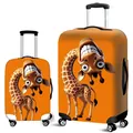 Funny giraffe pattern elastic luggage cover for travel suitcase protection sleeve. - S / Funny 3D Giraffe (01)