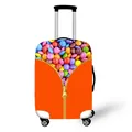 Colorful candy zipper luggage cover protector for 20-30 inch travel suitcases - Size S (18-20 Inch) / Orange Candy Print