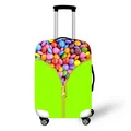 Elastic bright green suitcase cover with creative candy and large zipper graphic design - Green Candy Print