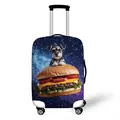 Starry sky luggage cover featuring a schnauzer on a giant burger with stretch fit - Schnauzer Burger Space (05)