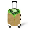 Creative kiwi fruit pattern luggage cover with zipper design on green travel suitcase - Size S (18-20 Inch) / Kiwi Fruit Print