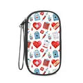Custodia da viaggio per attrezzi medici con motivi da infermiera e cinturino a zip - Stile Attrezzatura Medica Bianca (01)