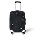 Deep grey airplane theme suitcase cover with flight paths for luggage protection - S (18-20 Inch) / Grey Camo Style (01)