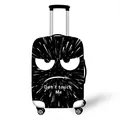 Elastic luggage protector with black emoji pattern and Don't touch Me text - Black Emoji (06)