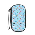 Reise-Organizer mit medizinischen Motiven und blauem Stoffbezug für Zubehör - Himmelblauer Krankenwagenstil (09)