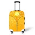 Orange fruit pattern luggage cover with creative golden zipper design on plain white background - Orange Slice Print
