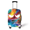 Elastic suitcase cover with colorful abstract art and Don't touch Me text - Size S (18-20 Inch) / Abstract Oil (03)