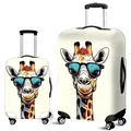 Thick elastic luggage cover with funny giraffe wearing sunglasses in a modern style - Giraffe with Sunglasses (06)