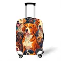 Elastic luggage protector with colorful dog breeds illustration for suitcase travel protection - Size S (18-20 Inch) / Realistic Dog Illustration (05)