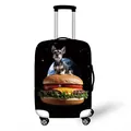 Elastic luggage cover featuring a Yorkshire Terrier on a burger in starry space - Yorkshire Burger Space (06)