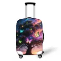 Copertura per valigia con albero della vita rosa e farfalle luminose elastiche - Stile Albero della Vita Farfalla Sognante (07)