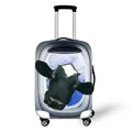 Funda elástica para maleta con diseño de vaca en ventanilla de avión plateada - S / Estampado de Vaca