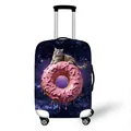 Elastic suitcase cover featuring a tabby cat on a pink donut with purple galaxy background - Tabby Cat Donut Space (08)