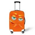 Orangefarbene Kofferhülle mit lustigem Monster-Cartoon-Druck und Rollen - Oranges Monster (XT_BQ04)