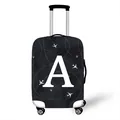 Elastic luggage cover with grey camouflage pattern and white letter A plane design - Size S (18-20 Inch) / Style A (01)