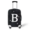 Elastic luggage cover featuring camo print with white letter B and airplane icon - Size S (18-20 Inch) / Style B (02)