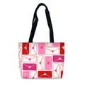 Borsa tote in tela con motivo busta a cuore rosa e cinturini neri regalo di San Valentino - Cuore a Busta (14)