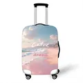 Pink beach dream elastic suitcase cover with tropical sky print and slogan - S / Catch The Dream Pink Beach