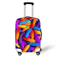 Copertura elastica per valigie con motivo a piume colorate per protezione da viaggio - Stile 06