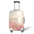 Elastic suitcase cover featuring a beach sunset design with motivational quote - S / Inspirational Sunset Beach