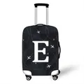 Elastic suitcase cover with letter E and airplane pattern on camo texture base - Style E (05)