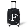 Elastic suitcase cover with camouflage pattern, white flight paths and letter F print - Style F (06)