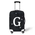Elastic suitcase cover featuring dark camouflage pattern with white letter G and airplane - Style G (07)