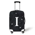 Elastic suitcase cover with letter I, airplane pattern and dark gray camo texture - Style I (09)