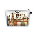 Portable polyester cosmetic bag with colorful cartoon dog illustration and black zipper - Cartoon Dog Group Style (03)