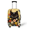 Elastic suitcase cover with colorful oil painting black cat and floral sunflower design - 14 / [size S] 18-20 Inch Luggage Cover