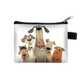 Porte-monnaie mignon avec imprimés de chiens colorés et fermeture zippée noire - Chien Dessin Animé 01