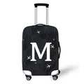 Elastic luggage cover with camo pattern and letter M for suitcase protection - Style M (13)