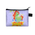 Purple canvas coin purse with cartoon horse print and success message on white background - Purple Cartoon Horse (06)