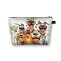 Portable polyester cosmetic bag with cute cartoon dog illustration and black zipper - Exaggerated Expression Dogs Style (07)