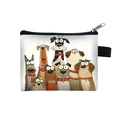 Petit porte-monnaie à imprimé chien mignon avec fermeture éclair et sangle en toile - Chien Dessin Animé 03