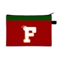 Sac cadeau de Noël avec lettre F et bonnet de Père Noël, trousse de toilette rouge et vert - Bonnet de Noël Lettre F Style