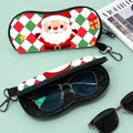 Custodia portatile per occhiali con stampa Babbo Natale, gancio e cerniera sicura - 02-Babbo Natale (Argyle)