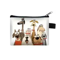 Cute cartoon dog coin purse with multiple puppy prints and top silver zipper closure - Cartoon Dog 05