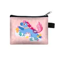 Roze cartoon paard portemonnee met rits en geluksmotief van stevig canvas - Roze Cartoon Paard (03)