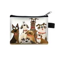 Cute cartoon dog print coin purse with white canvas background and silver zipper - Cartoon Dog 08