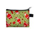 Mini portamonete natalizio con motivo di Babbo Natale a cartoni su sfondo verde - Stile Motivo Babbo Natale Buon Natale (05)
