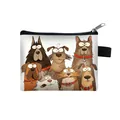 Cute cartoon dogs printed canvas coin purse with zipper and hanging loop attachment - Cartoon Dog 10