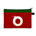 Trousse de toilette de Noël rouge et verte avec lettre O et motif bonnet de Noël - Bonnet de Noël Lettre O Style