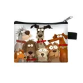 Cute cartoon dog illustration mini coin purse with top zipper and side hanging loop - Cartoon Dog 12