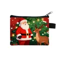 Mini portamonete natalizio con Babbo Natale e renna su sfondo rosso festivo - Stile Illustrazione Scena di Natale Rossa (07)