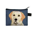 Navy blue embroidered golden retriever dog coin purse with premium zipper and hanging loop - Labrador Retriever